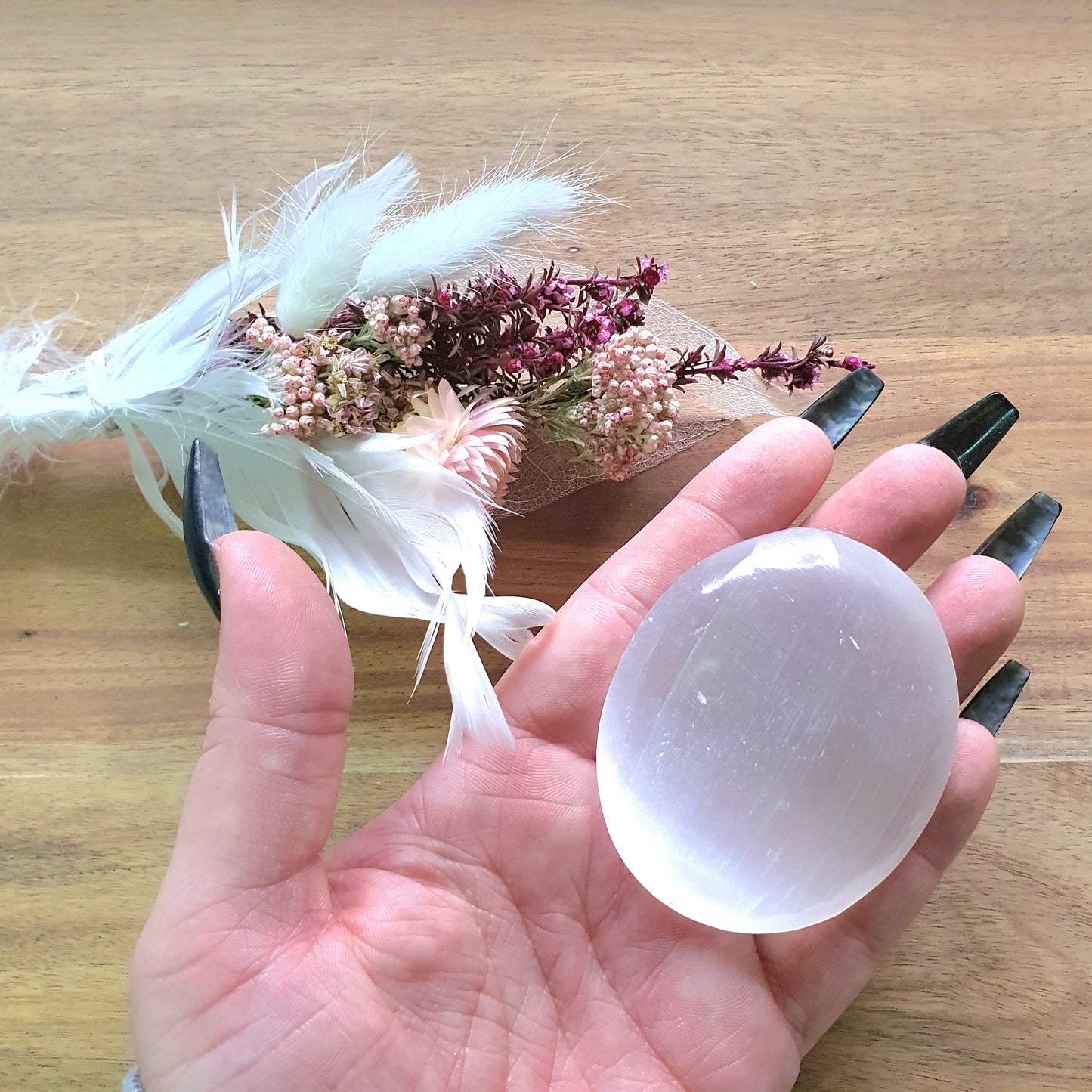 Crystals - Selenite Palm Stone