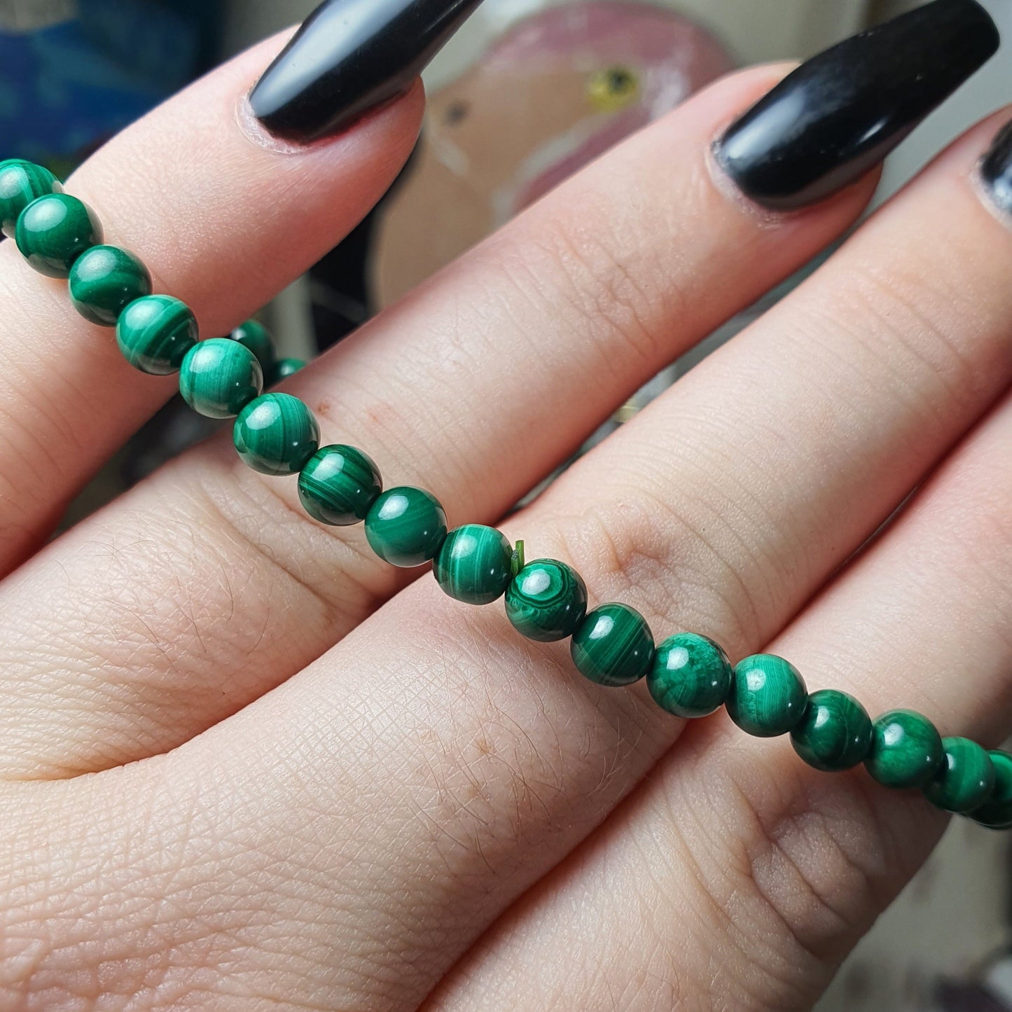 Crystals - Malachite Bracelet (Small Bead)