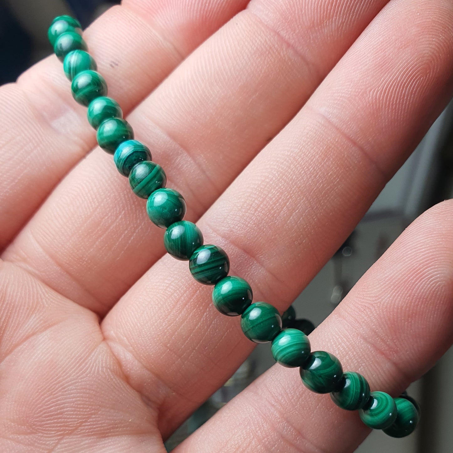 Crystals - Malachite Bracelet (Small Bead)
