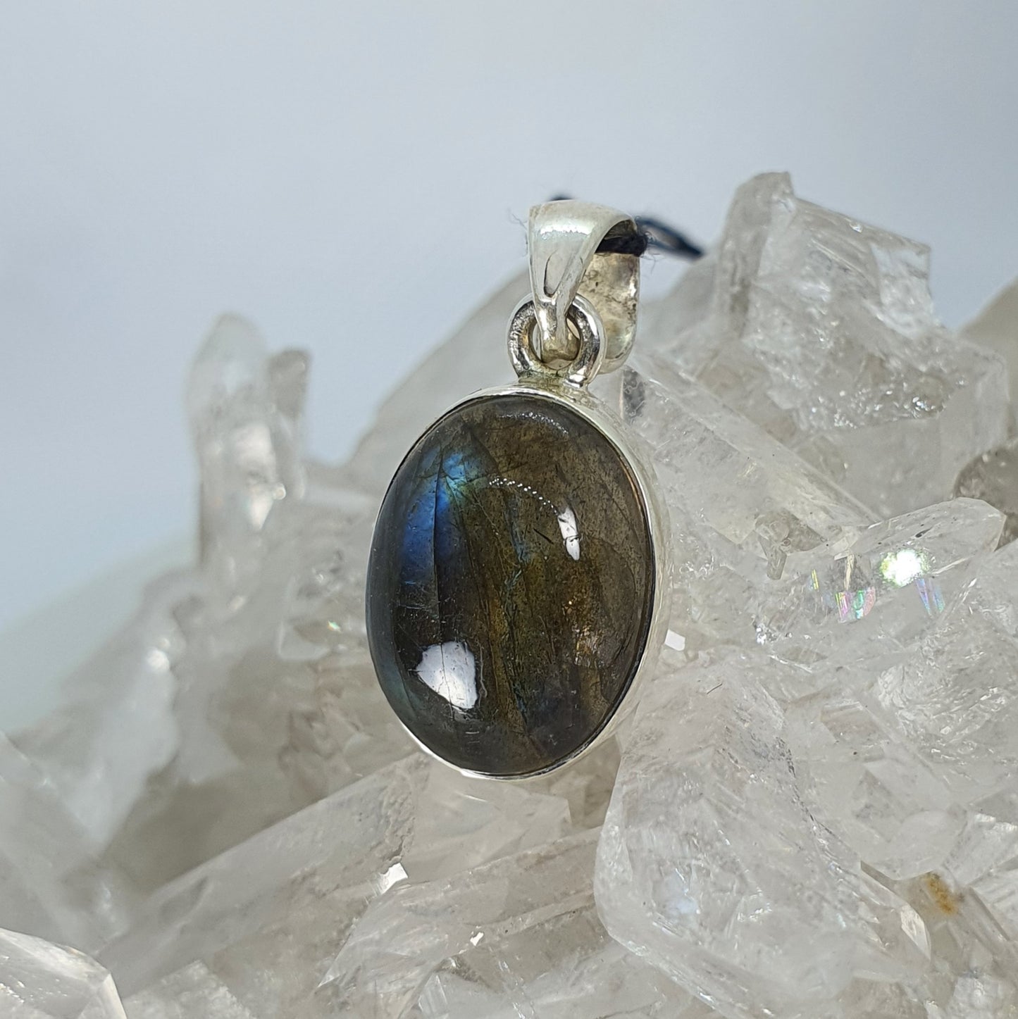 Crystals - Labradorite Cabochon Pendant - Sterling Silver