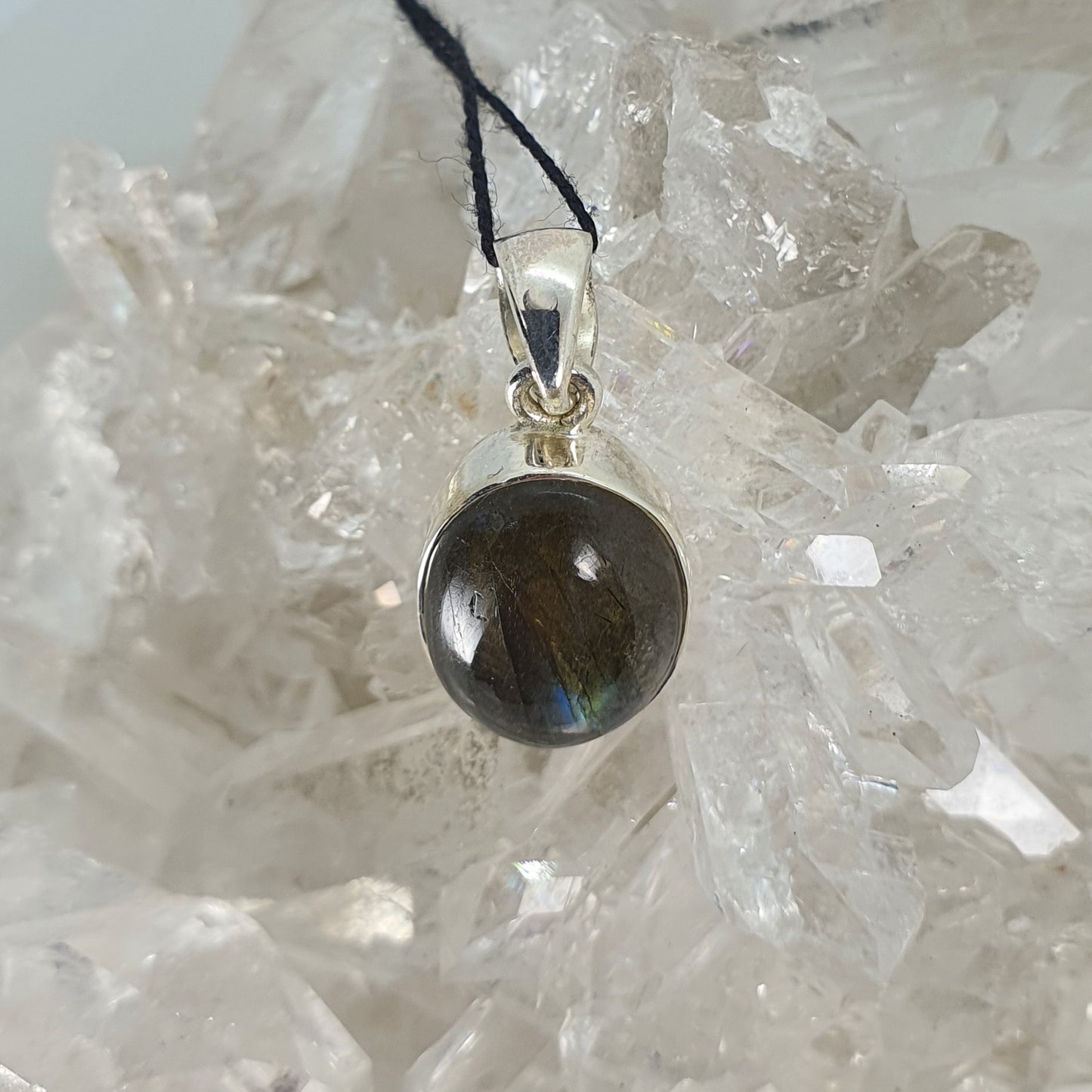 Crystals - Labradorite Cabochon Pendant - Sterling Silver