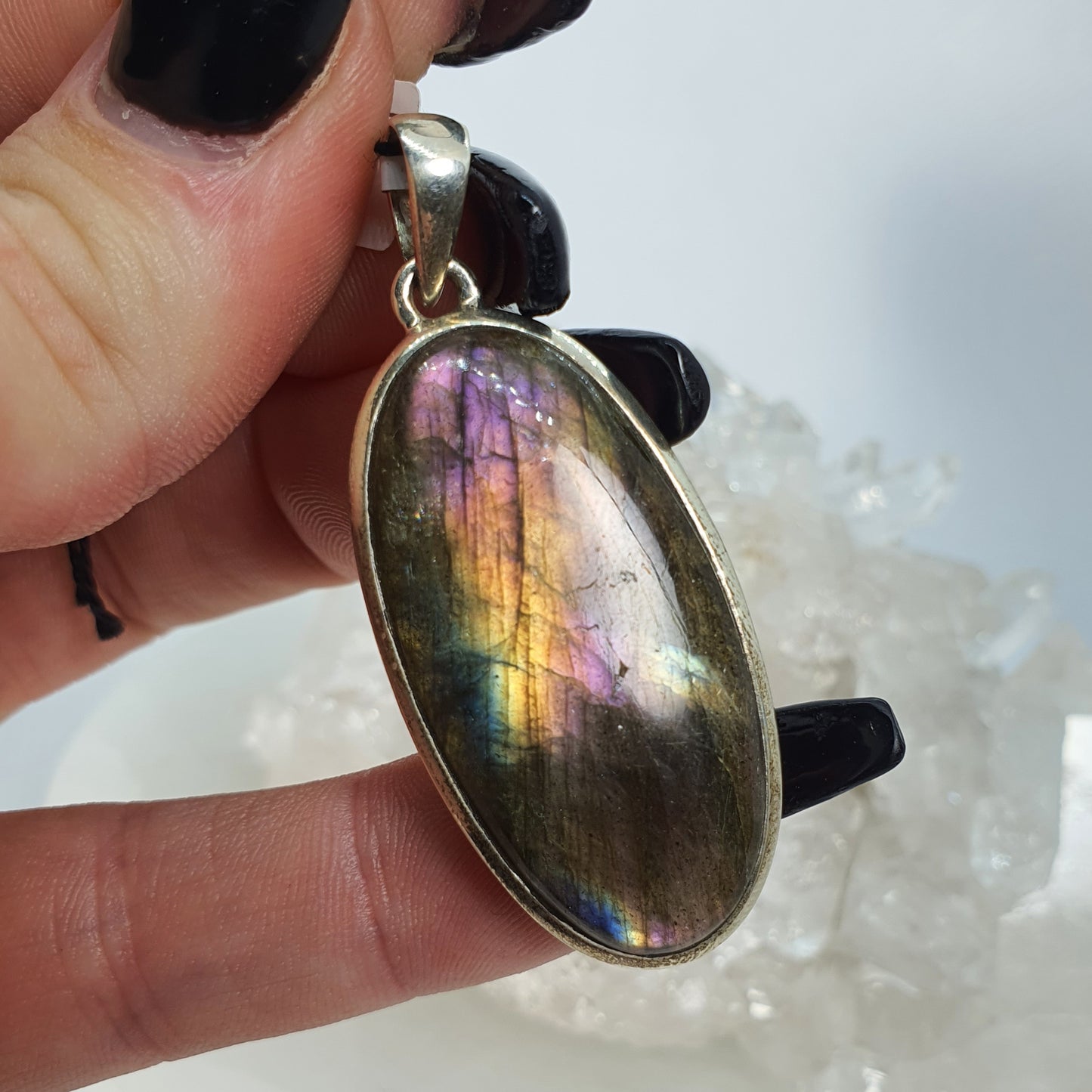 Crystals - Labradorite (Purple) Pendant - Sterling Silver