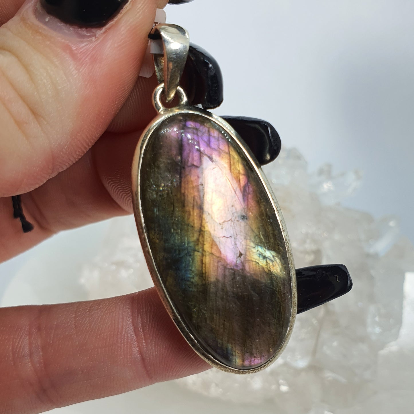 Crystals - Labradorite (Purple) Pendant - Sterling Silver