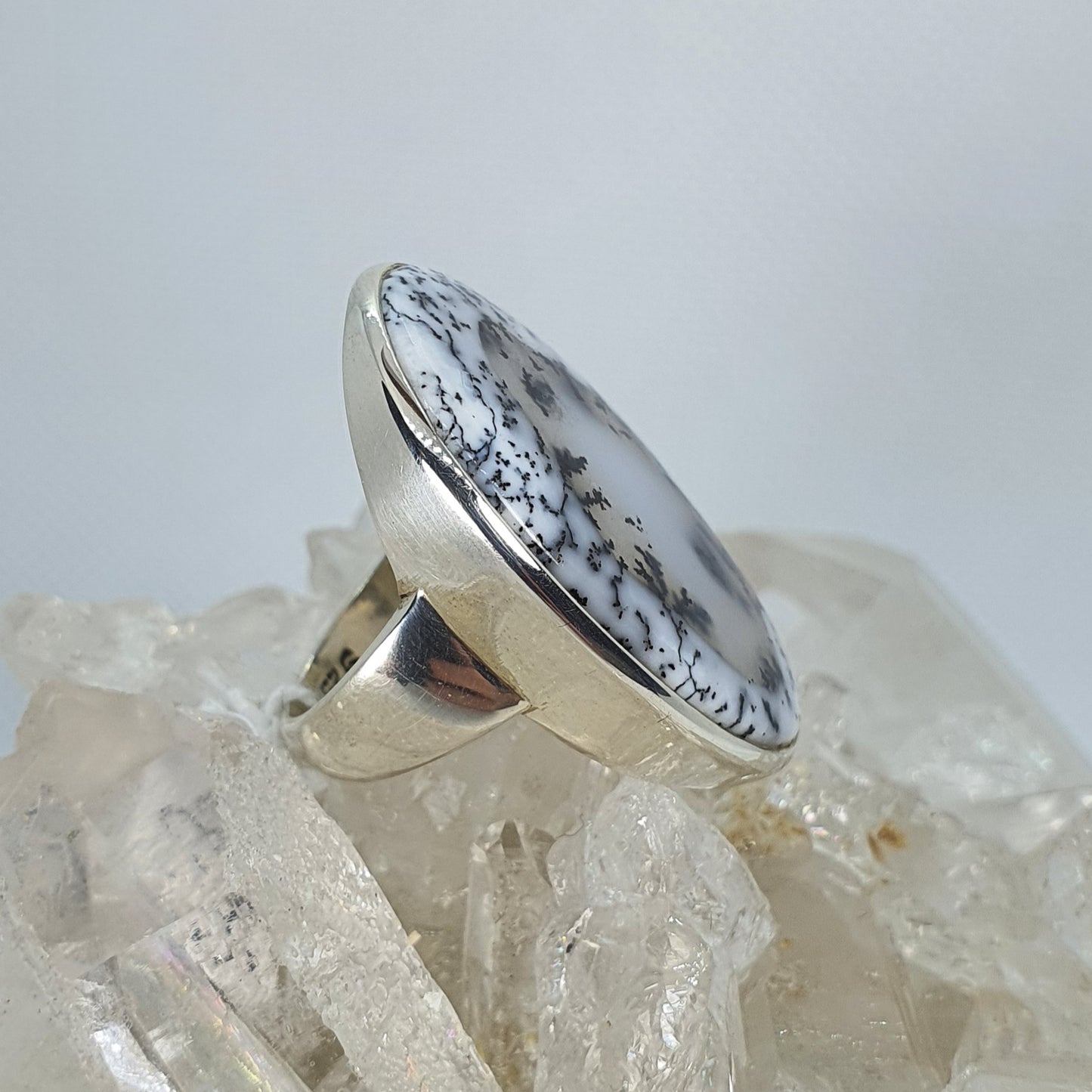 Crystals - Dendritic Opal (Merlinite) Ring - Sterling Silver