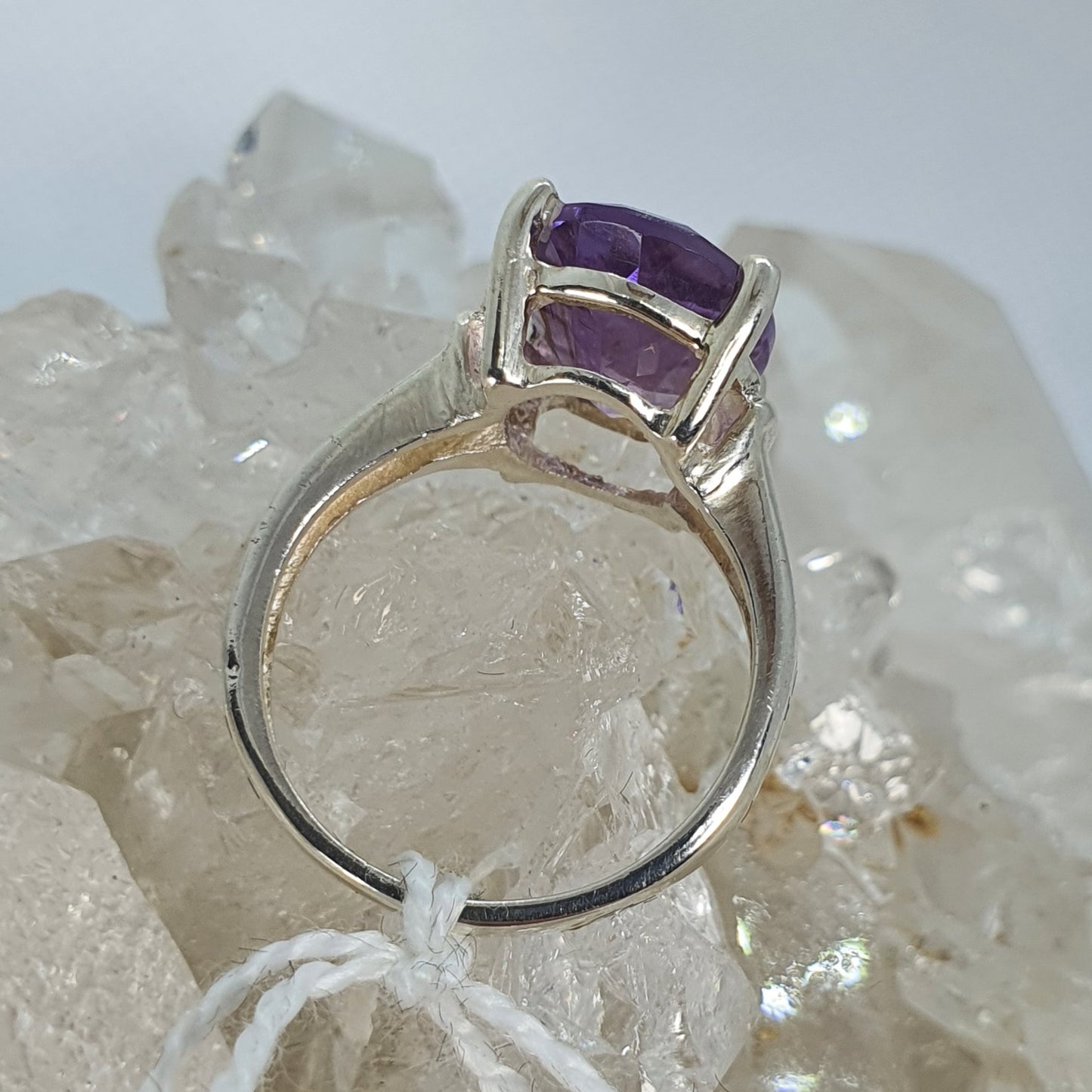 Crystals - Amethyst Oval Faceted Ring - Sterling Silver