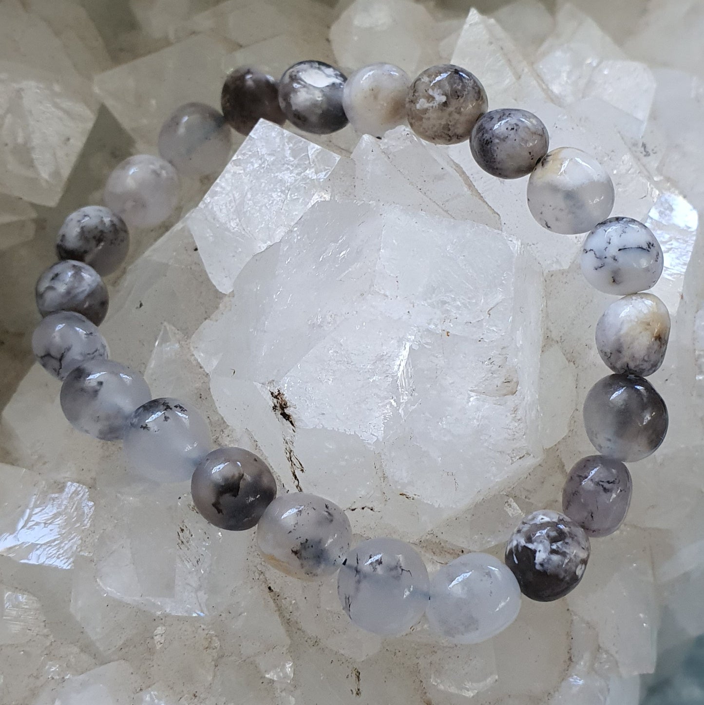 Crystals - Dendritic Opal (Merlinite) Bracelet