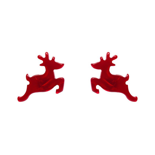 Erstwilder - Reindeer Ripple Stud Earrings - Red