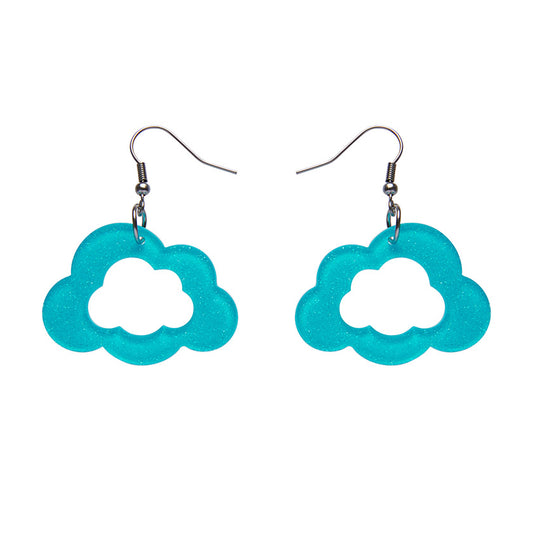 Erstwilder - Cloud Glitter Resin Drop Earrings - Blue