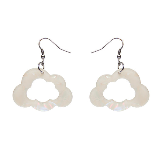 Erstwilder - Cloud Solid Glitter Resin Drop Earrings - White