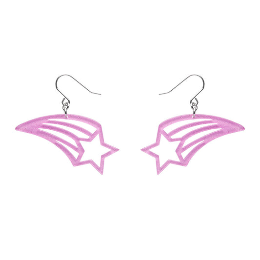 Erstwilder - Shooting Star Glitter Resin Drop Earrings - Lilac