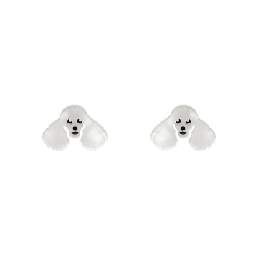 Erstwilder - Poodle Ripple Stud Earrings - White