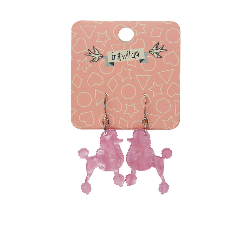 Erstwilder - Poodle Ripple Hook Drop Earrings - Pink