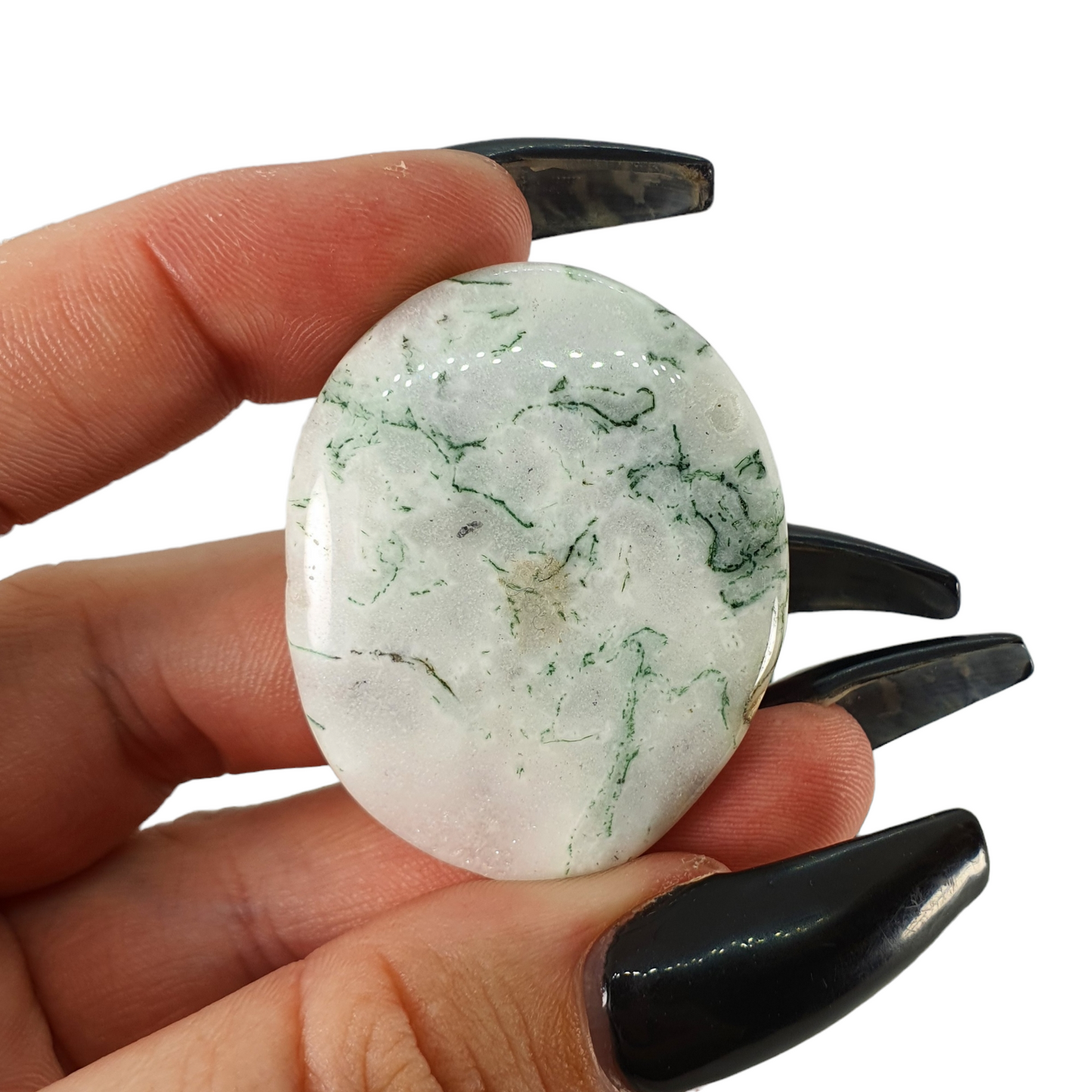 Crystals - Moss Agate Worry Stone/Thumb Stone