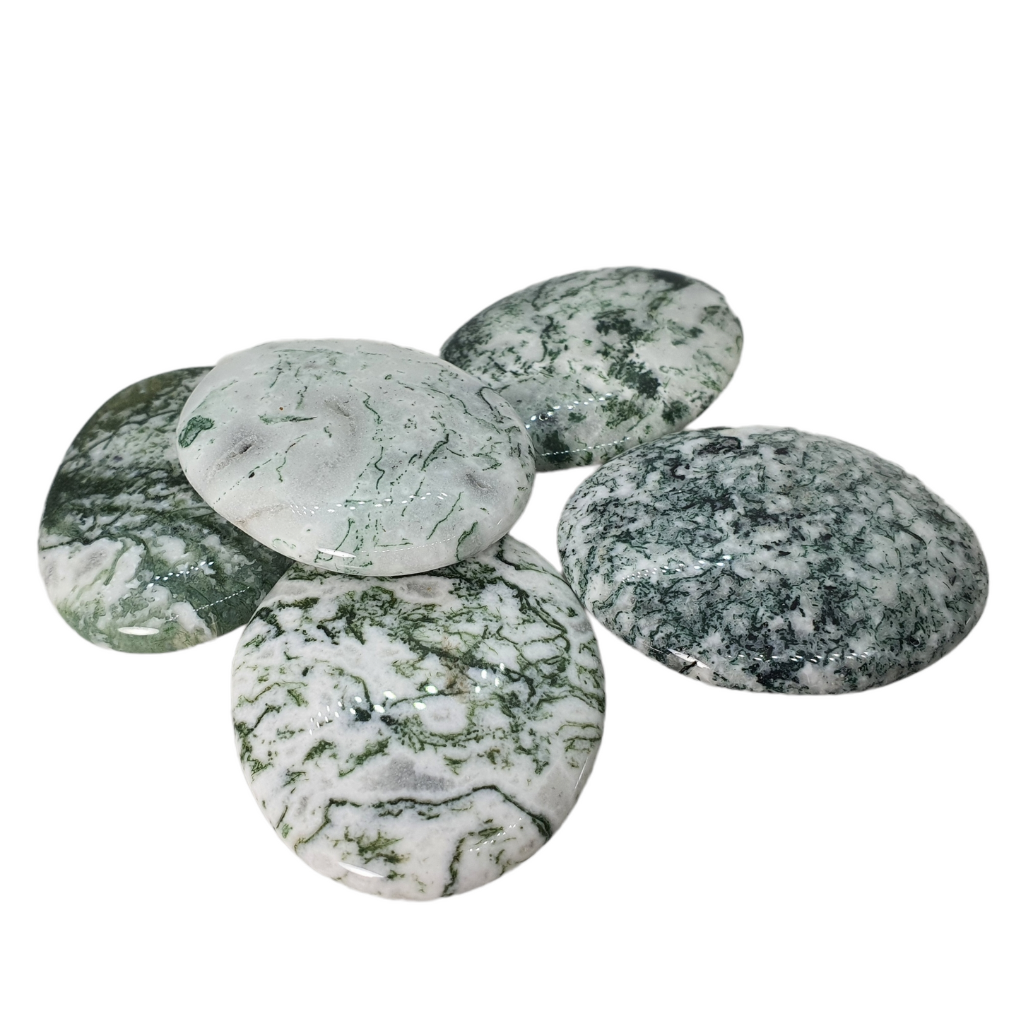 Crystals - Moss Agate Worry Stone/Thumb Stone