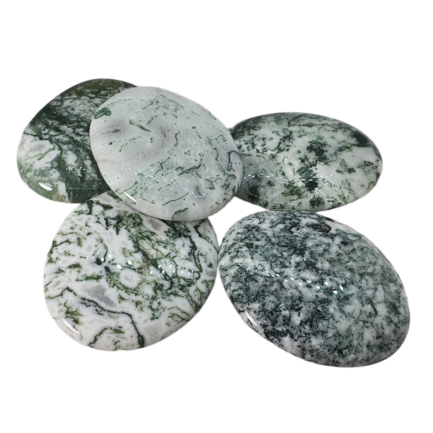 Crystals - Moss Agate Worry Stone/Thumb Stone