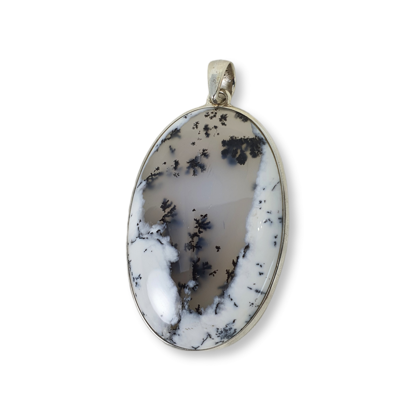 Crystals - Dendritic Opal (Merlinite) Pendant - Sterling Silver