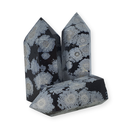 Crystals - Obsidian (Snowflake - High White) Generators/Points