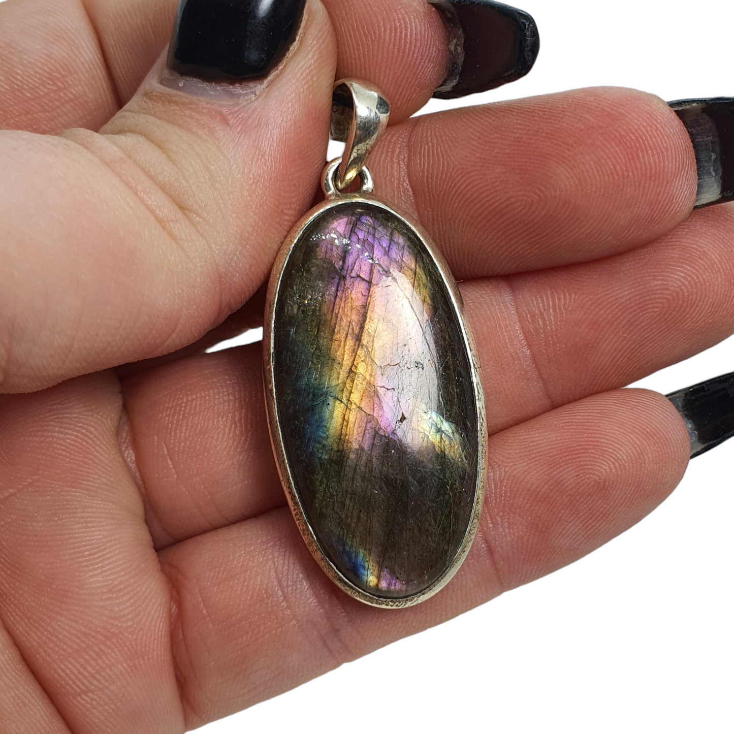 Crystals - Labradorite (Purple) Pendant - Sterling Silver