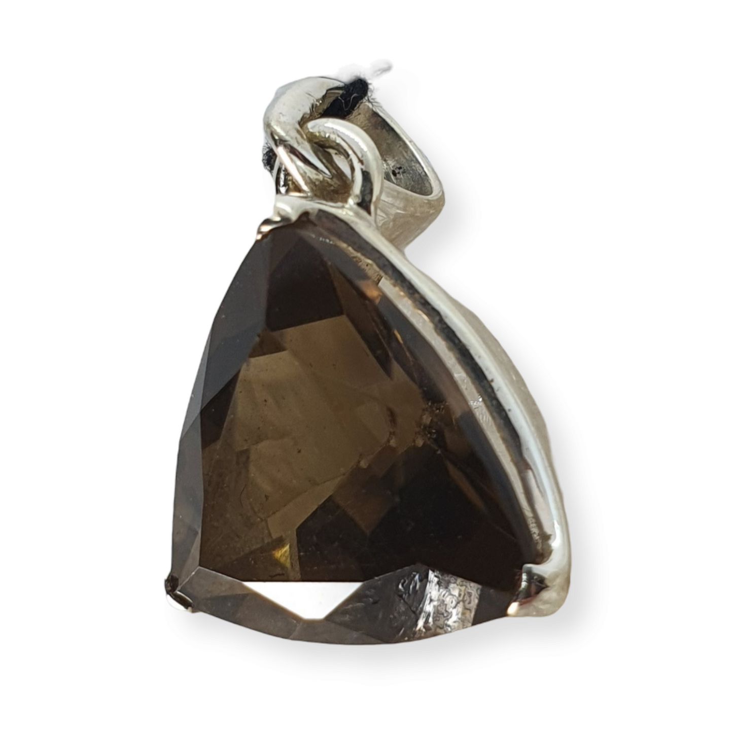 Crystals - Smoky Quartz Faceted Trillion Pendant - Sterling Silver