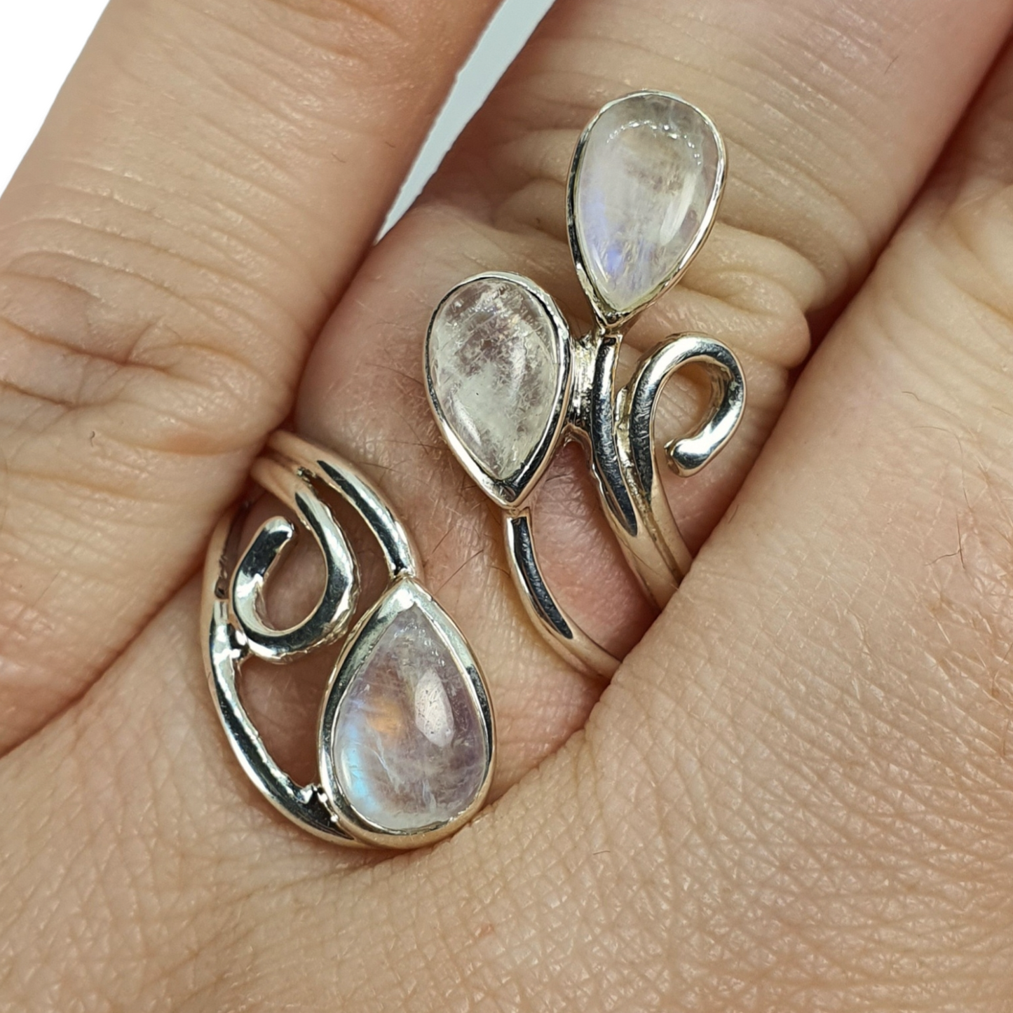 Crystals - Moonstone Ring - Sterling Silver