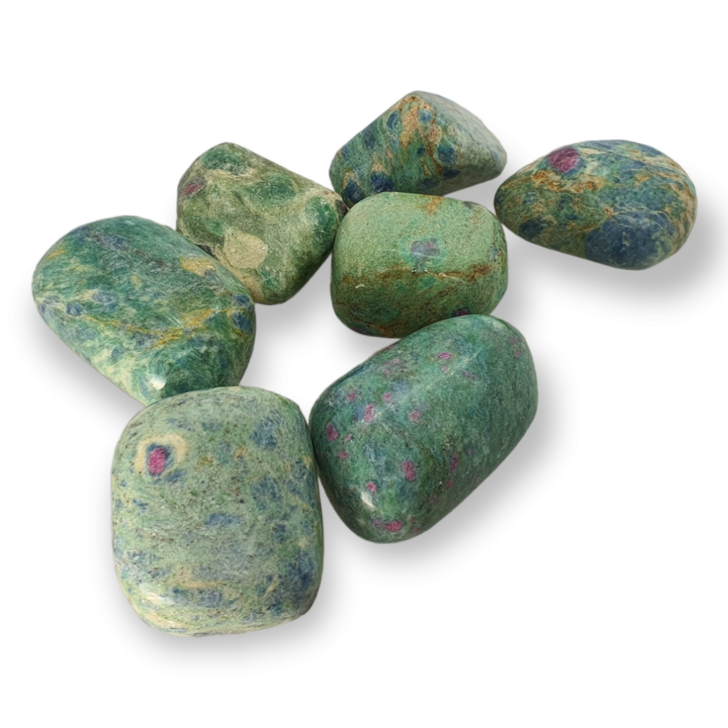 Crystals - Fuchsite & Ruby Tumbled Stones