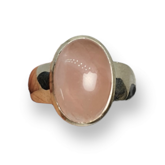 Crystals - Rose Quartz Ring - Sterling Silver