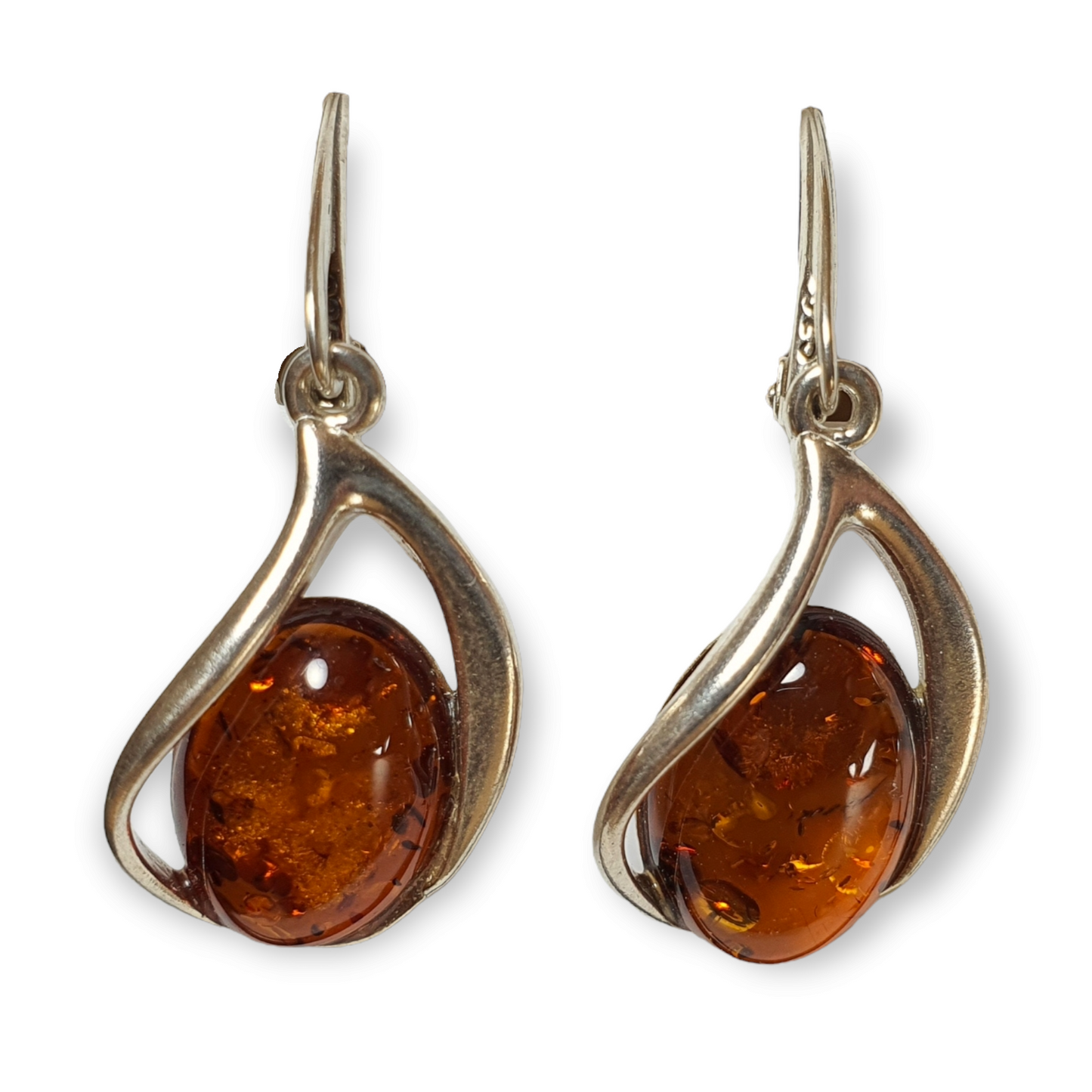 Crystals - Amber Earrings - Sterling Silver