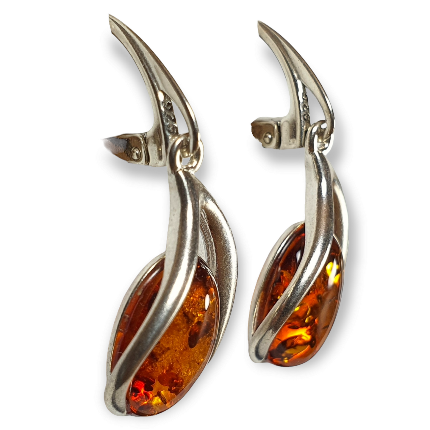 Crystals - Amber Earrings - Sterling Silver