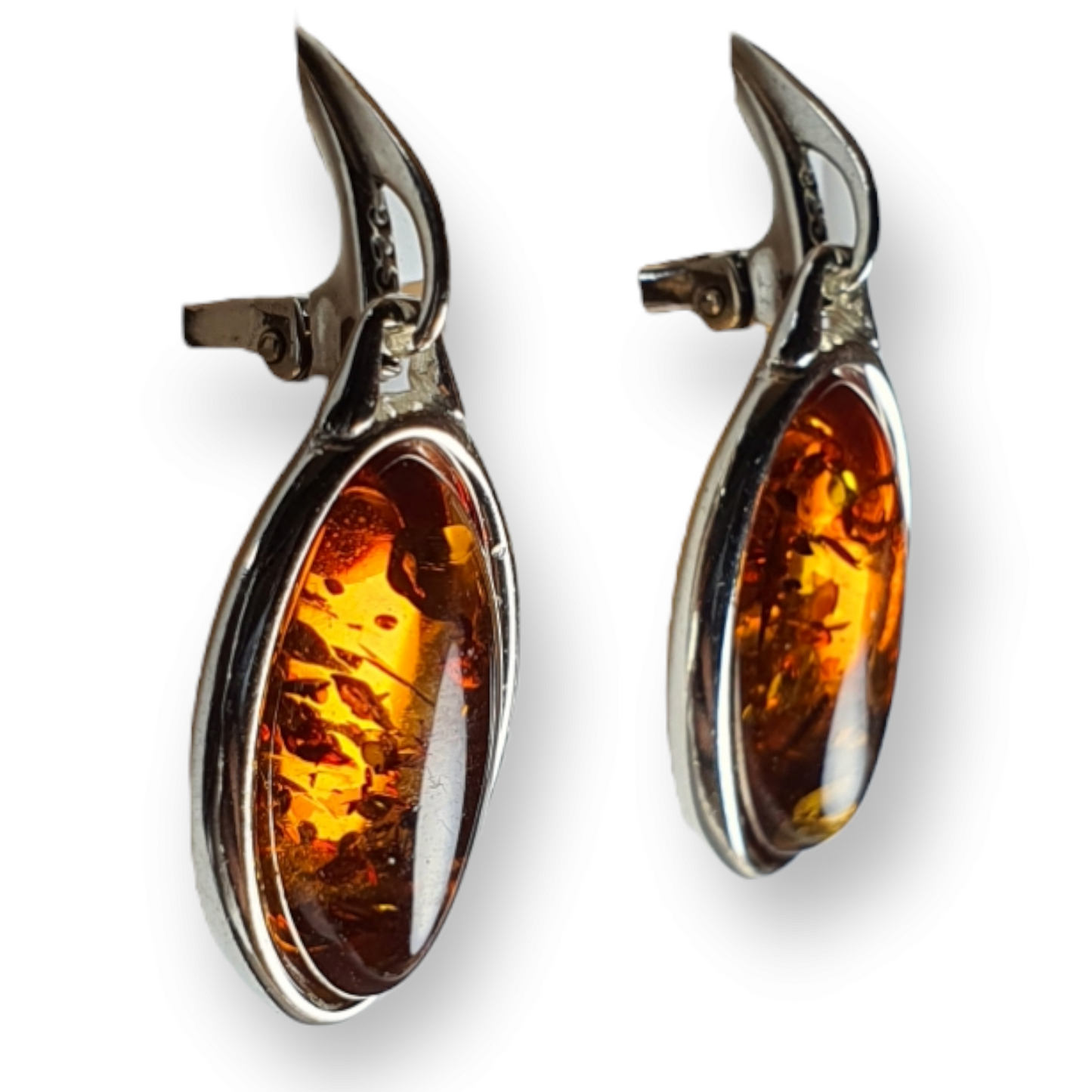 Crystals - Amber Earrings - Sterling Silver