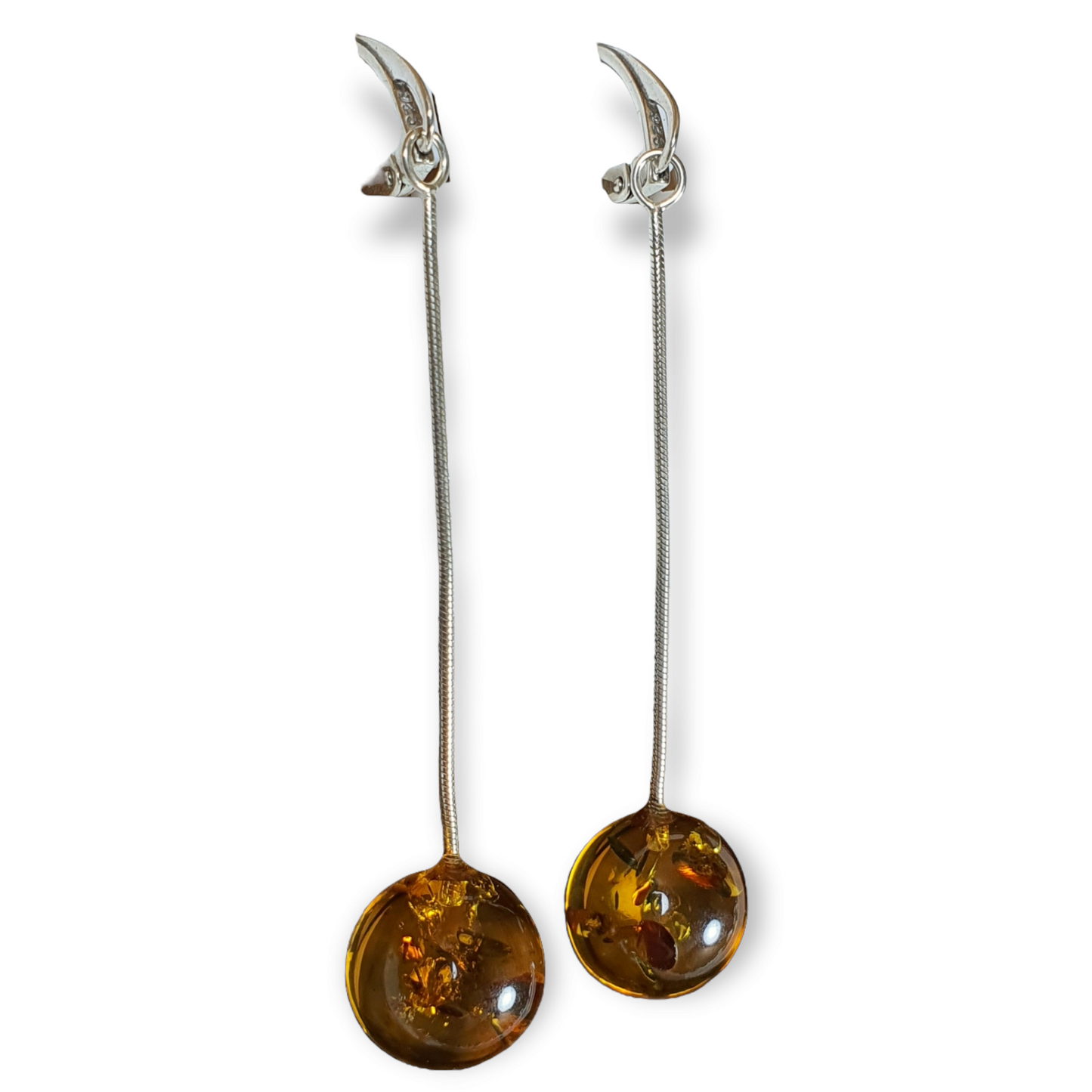 Crystals - Amber Earrings - Sterling Silver