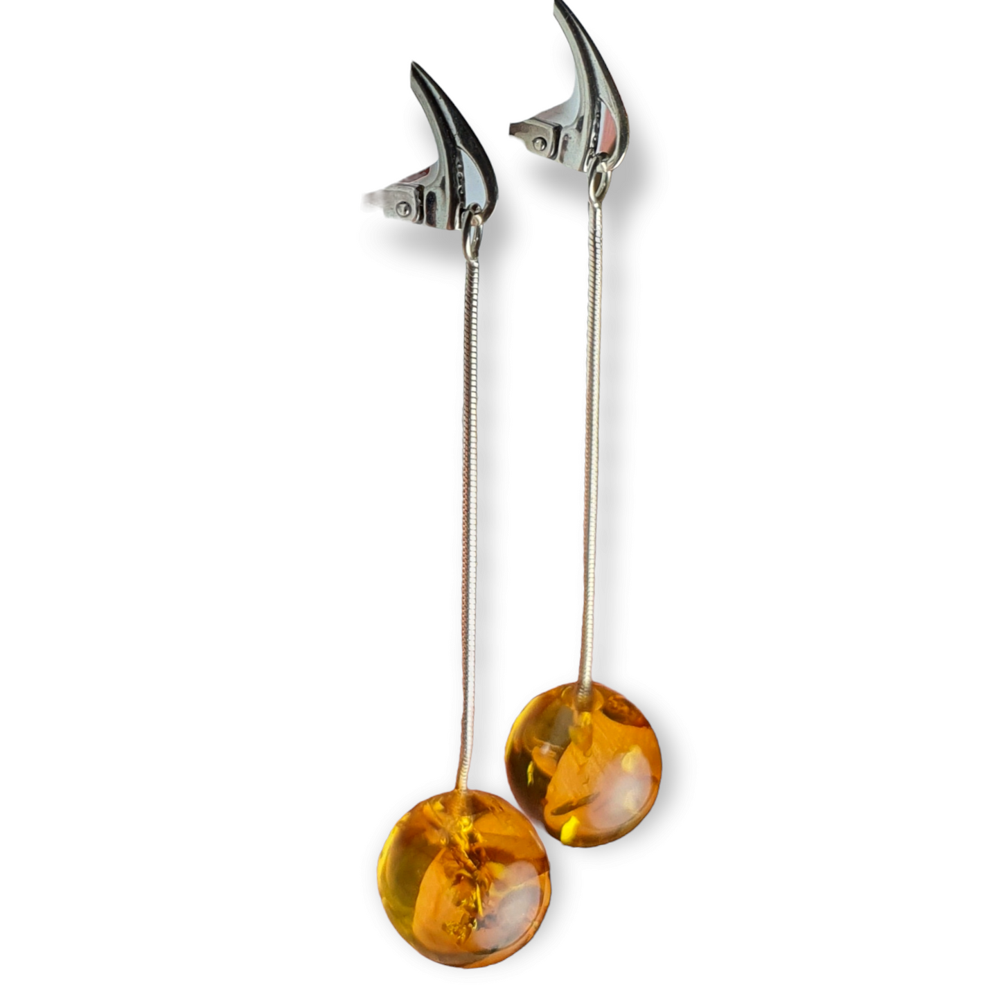 Crystals - Amber Earrings - Sterling Silver