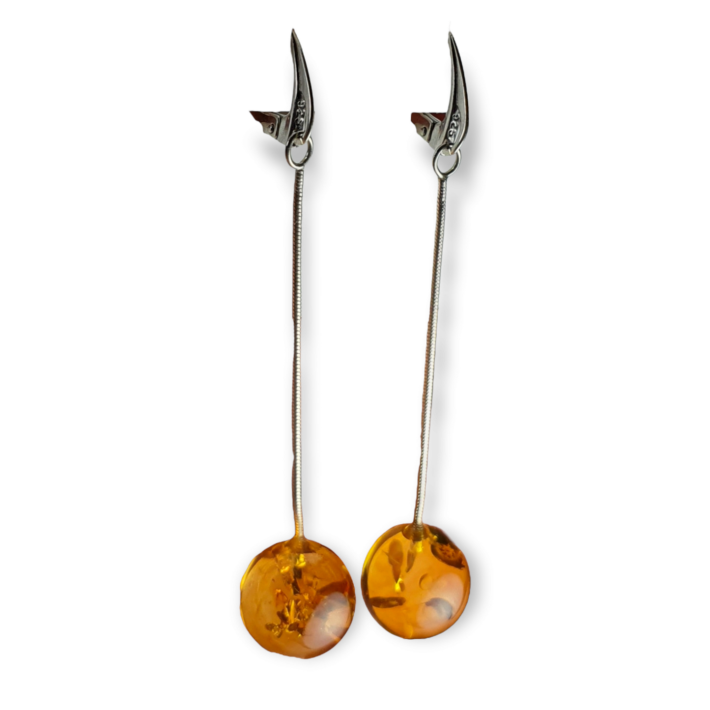 Crystals - Amber Earrings - Sterling Silver