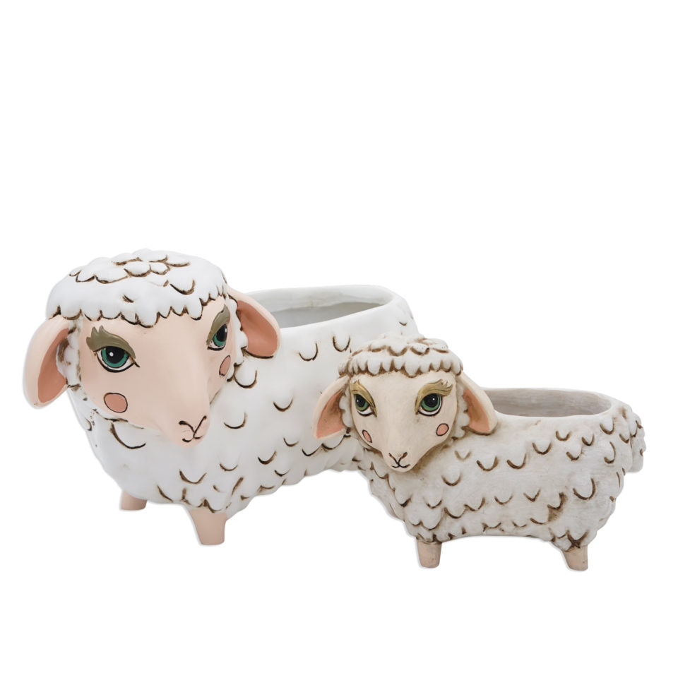 Allen Designs - BABY Sheep Planter WHITE